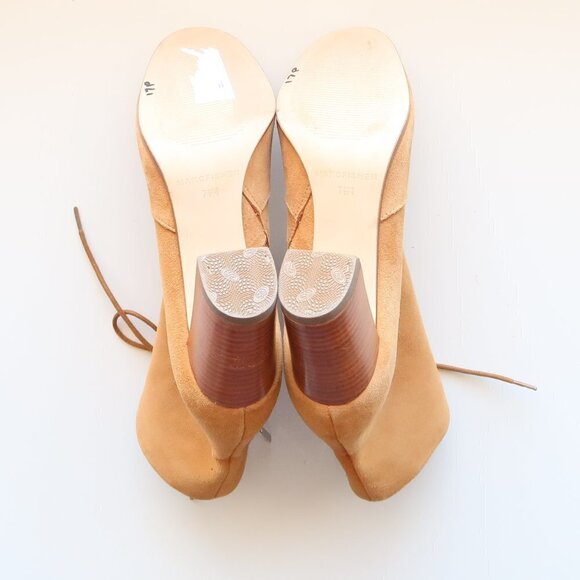 Marc Fisher Suede Leather Block Heel Lace-up Ankle Boots / Booties Size 7.5 - Picture 7 of 16